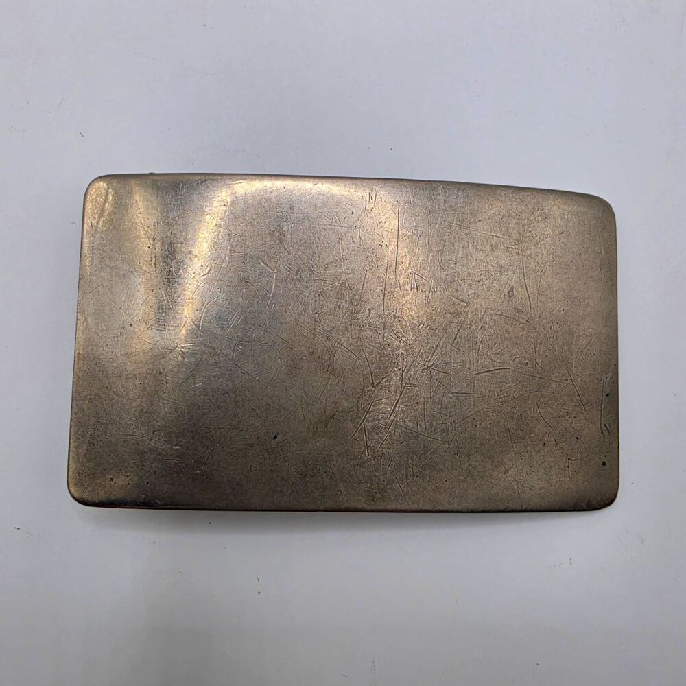 Vintage Signed Silver Tone Belt Buckle Blank Western Engraved Maker Mark